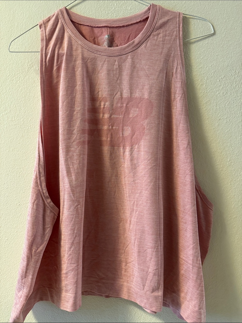 New Balance Women's Pink Muscle Tank with Subtle Logo
